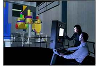 Arbeiten in der virtuellen Reality im VDTC des Fraunhoferinstituts IFF in Magdeburg