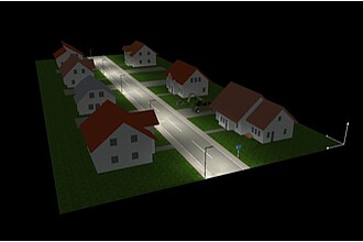 DIALux-Simulation eines Straßenzugs in Osterode