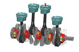 mbs model of the crank drive including pressure distribution in the main bearing w.r.t. the design of the crank shaft