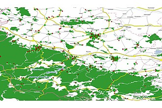 Ausschnitt aus der mit dem PGA erstellten Breitband-Karte des Landkreises Harz