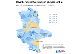 Bevölkerungsentwicklung in Sachsen-Anhalt (Quelle: Demografieportal des Bundes und der Länder)