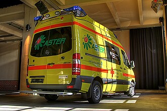 Das Forschungslabor von ASTER - ein Rettungskrankenwagen