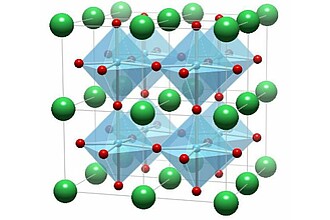 Die Kristallstruktur des Ba­riumtitanats, die die Basis für eine effektive kapazitive Energiespeicherung bildet.