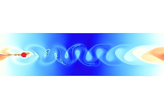 Within our project we focus on the analysis of complex time-dependent flow phenomena, as e.g. the shown von Karman Vortex Street.