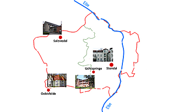 Psychiatrische Versorgungseinrichtungen im nördlichen Sachsen-Anhalt [Quelle: Salus gGmbH]