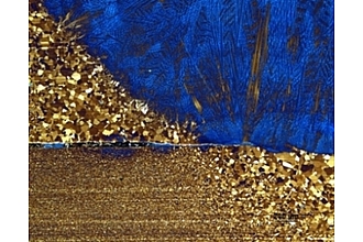 WEZ einer MAG-Schweißnaht am Fe-Mn-Stahl im Überlappstoß