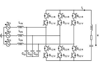 Topologie des 3 zu 2 phasigen Matrixconverters mit resonanter Last